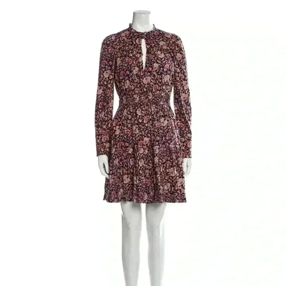 NWOT Ulla Johnson Navy Blue Liv Knee Length Dress in Midnight Floral Size 2 - Picture 12 of 16
